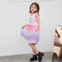 2022 European And American Style Girls Short Sleeve Dress Summer Cartoon Colored Yarn Princess Dress